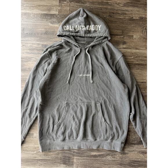I Am Unwell Call Her Daddy Grey Hoodie (Size Large) - Picture 1 of 4